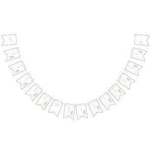 Pink Peter the Rabbit Beatrix Potter 1st Birthday Bunting Flags