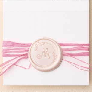 Pink Peter the Rabbit Blue Monogram Baby Shower Wax Seal Sticker