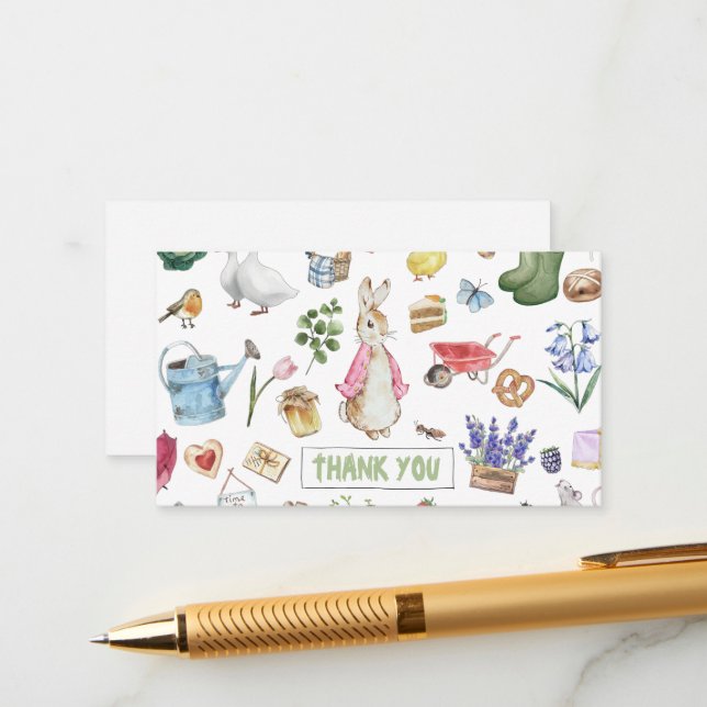 Pink Peter the Rabbit Enclosure Card (Front/Back In Situ)