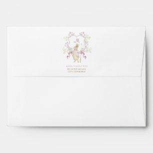 Pink Peter the Rabbit Monogram Crest Baby Shower Envelope