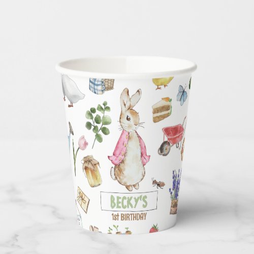 Pink Peter the Rabbit Paper Cups