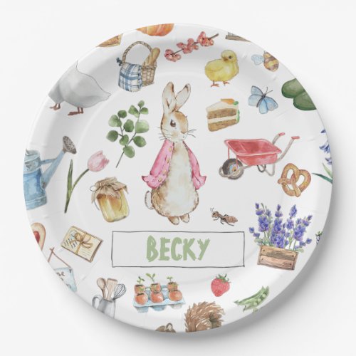 Pink Peter the Rabbit Paper Plates