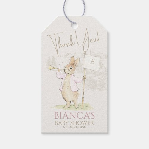 Pink Peter the Rabbit Some Bunny Baby Shower Gift Tags