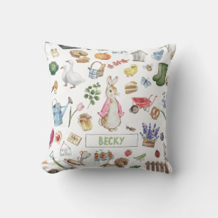 Pink Peter the Rabbit Throw Pillow