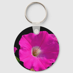 pink petunia flower keychain
