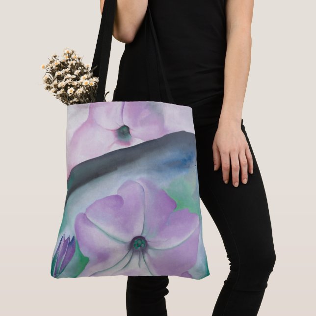 Pink petunia flower painting by Georgia O'Keeffe Tote Bag (Close Up)