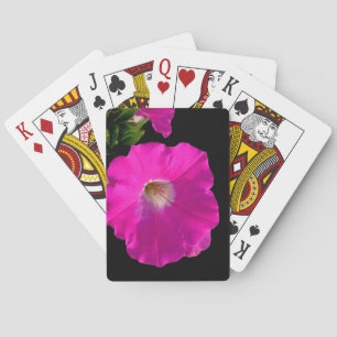 pink petunia flower poker cards