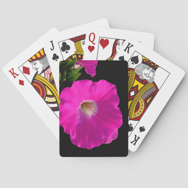 pink petunia flower poker cards (Back)