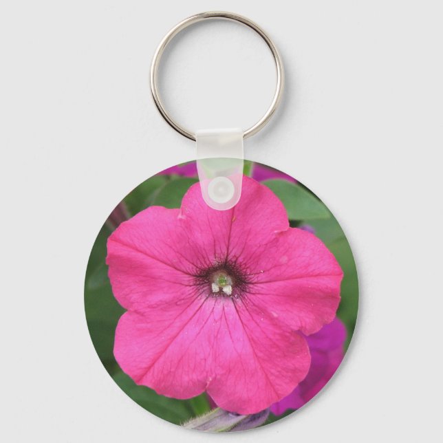 Pink Petunia Keychain (Front)