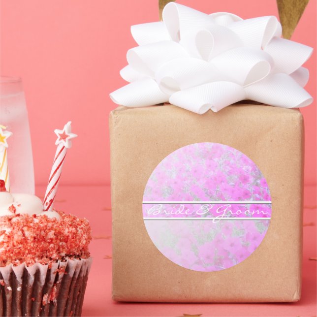 Pink Petunia On Elegant White Gradient Stickers (Party)