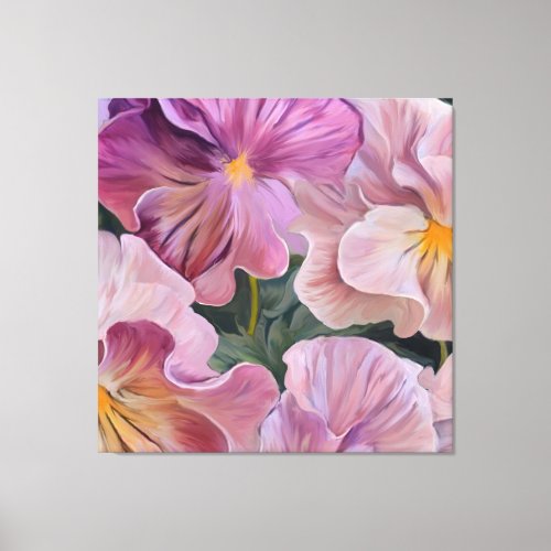Pink petunias canvas print
