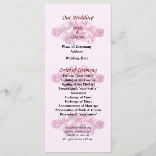 Pink Petunias Wedding Program