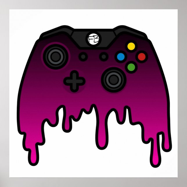 Pink Phase Dripping XBOX Controller Poster (Front)