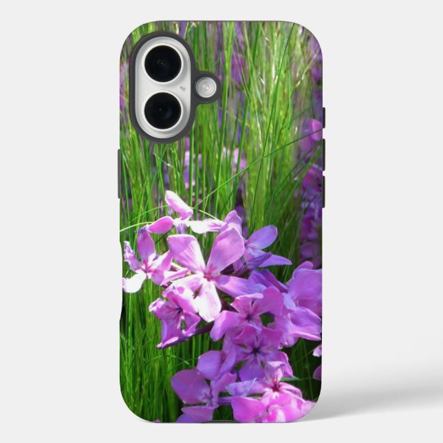 Pink Phlox and Grass Summer Floral Case-Mate iPhone Case (Back)