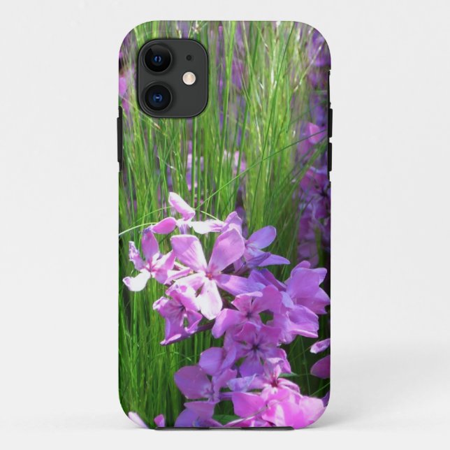 Pink Phlox and Grass Summer Floral Case-Mate iPhone Case (Back)