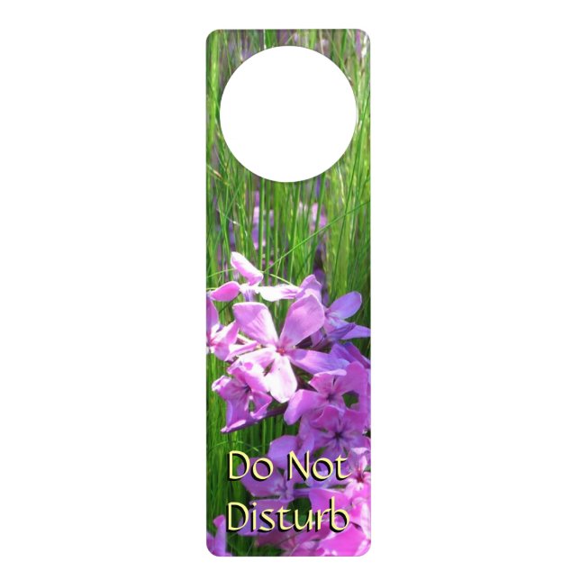 Pink Phlox and Grass Summer Floral Door Hanger (Front)