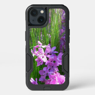 Pink Phlox and Grass Summer Floral iPhone 13 Case