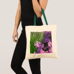 Pink Phlox and Grass Summer Floral Tote Bag