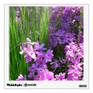 Pink Phlox and Grass Summer Floral Wall Sticker