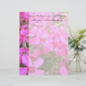 Pink Phlox Flowers Letterhead (Standing Front)