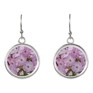 Pink Phlox Garden Bloom Nature Earrings
