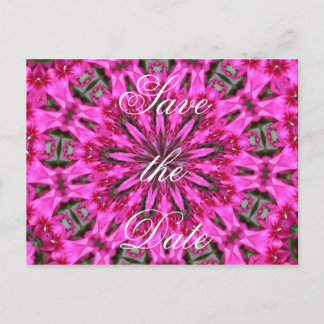 Pink Phlox Kaleidoscope Announcement Postcard