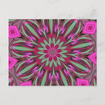 Pink Phlox Kaleidoscope Series Postcard by sharpcreations at Zazzle