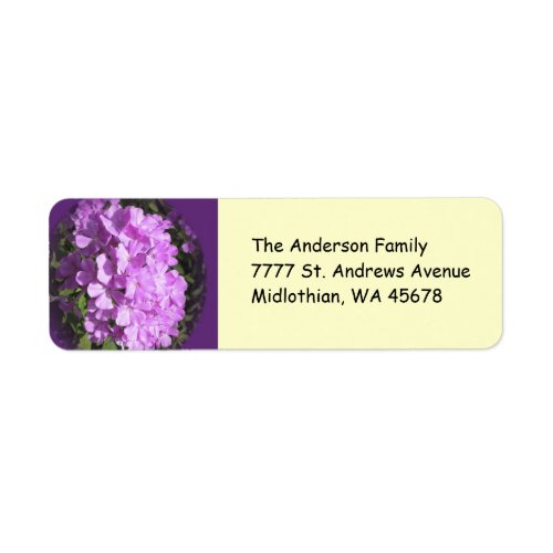 Pink Phlox Return Address Label