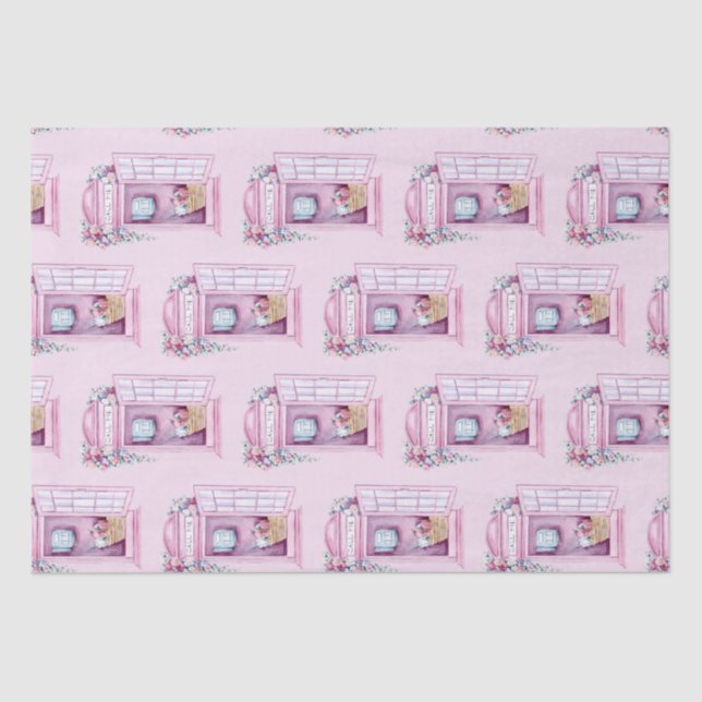 Pink Phone Booth Tissue Paper (Front)