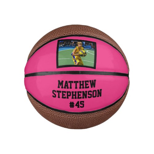 Pink Photo Basketball Ball