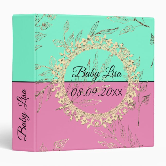 pink photo book for girl, pink photo book, squapb 3 ring binder (Front/Spine)