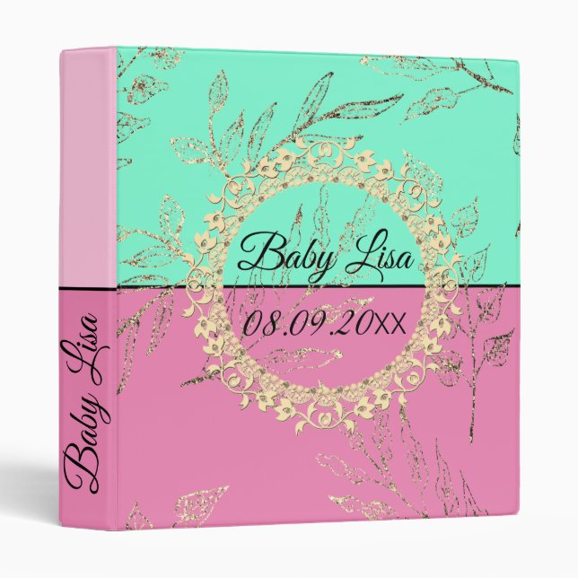 pink photo book for girl, pink photo book, squapb  3 ring binder (Front/Spine)