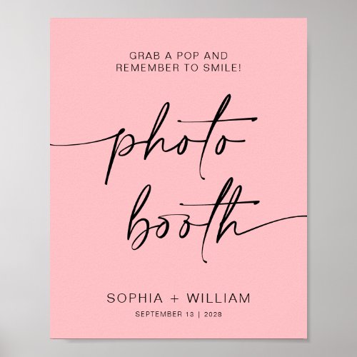 Pink Photo booth  simple remember to smile sign
