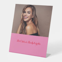 Pink photo bridal sign
