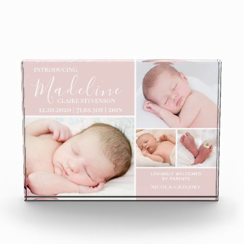 Pink Photo Collage Baby Girl Photo Block