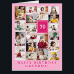 Pink Photo Collage Happy Birthday Grandma Card<br><div class="desc">Wish grandma a happy birthday with this jumbo photo collage birthday card to which you can add 19 photos of the grand kids, and grandmas age in big white letters against a pink background. Pink jumbo photo collage birthday card to wish grandma a happy birthday personalized with her age and...</div>