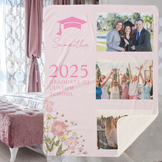 Pink Photo Graduation Blanket (Creator Uploaded)