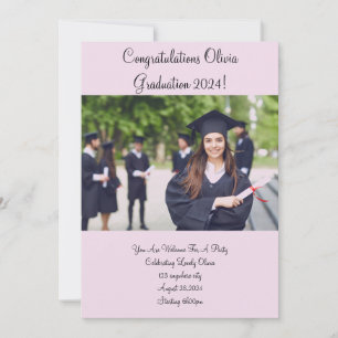 Pink photo graduation card