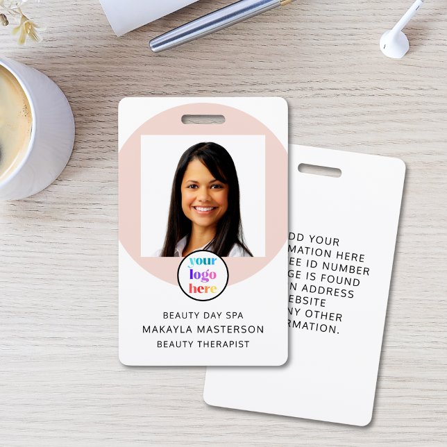 Pink Photo Logo Employee ID Badge (Creator Uploaded)