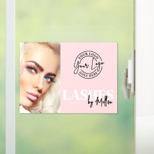 Pink Photo Logo Lashes Window Cling
