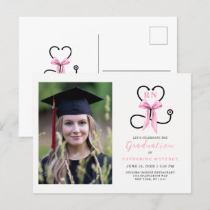 Pink Photo Nursing School Graduation Party Postcard