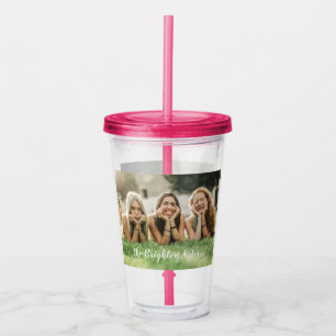 Pink Photo Personalized Acrylic Tumbler