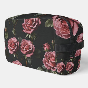 Pink photo realistic rose dopp kit