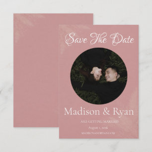 Pink Photo Save the Date Card
