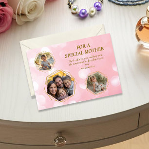 Pink Photo Scripture Mothers Day Card