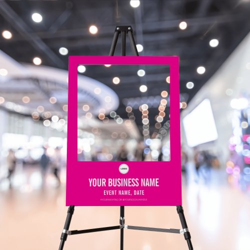 Pink Photo Selfie Frame Events Business Logo Foam Board