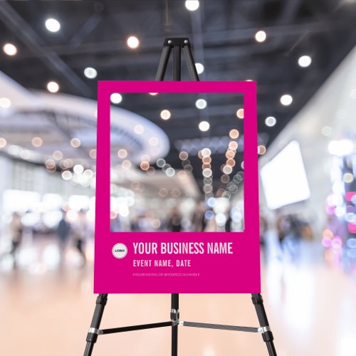 Pink Photo Selfie Frame Events Business Logo Foam Board