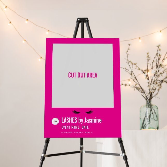 Pink Photo Selfie Frame Events Lash Studio  Foam Board (In Situ (Stand))