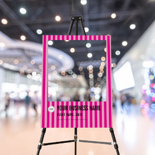 Pink Photo Stripe Selfie Frame Event Business Logo Foam Board