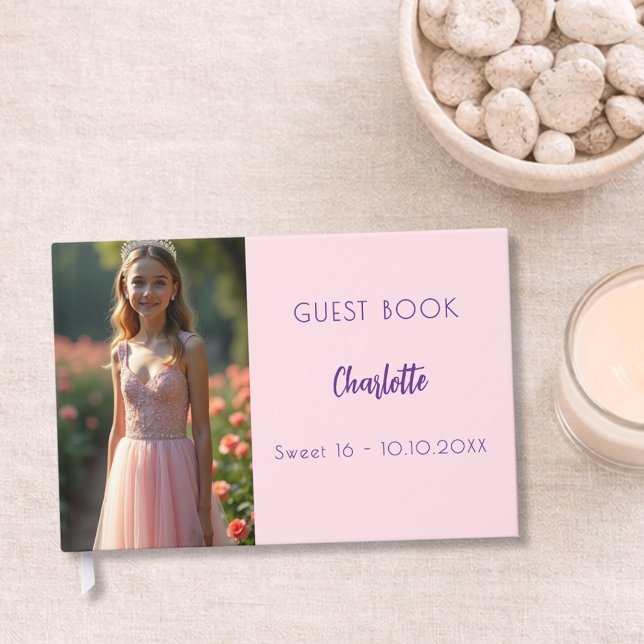 Pink photo Sweet 16 Guest Book (Creator Uploaded)